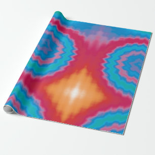 Tie dyed groovy funky retro swirl pattern cool wrapping paper