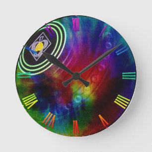 Tie Dyed Lawn Bowl, Wall Clock