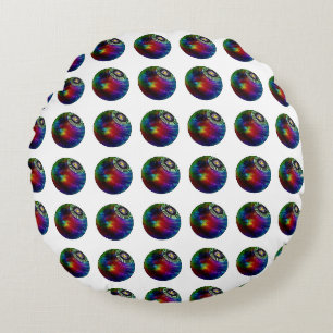 Tie Dyed Lawn Bowls, Round Cushion