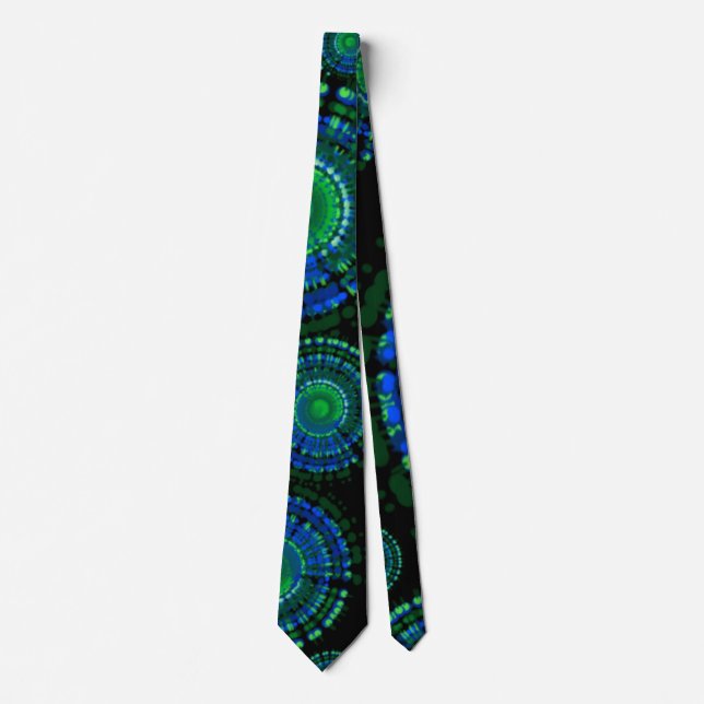 Tie-Dyed pattern Tie in Greens and blues (Front)