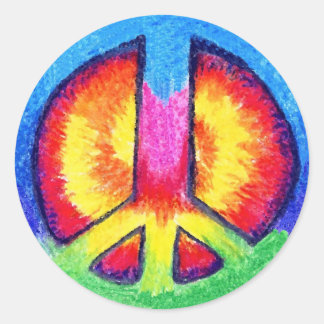 Tie~Dyed Peace Classic Round Sticker