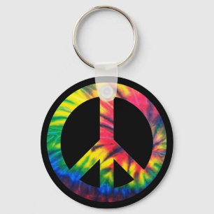 Tie Dyed Peace Key Ring