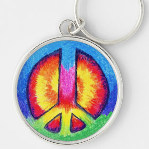 Tie~Dyed Peace Key Ring