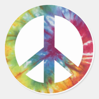 Tie Dyed Peace Sign Classic Round Sticker
