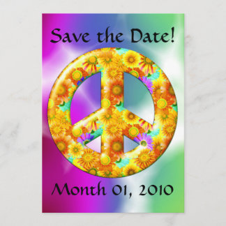 Tie Dyed Peace Sign Invitations