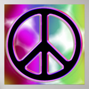 Tie Dyed Peace Sign Poster