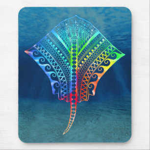 Tie Dyed Tribal Stingray Mouse Mat