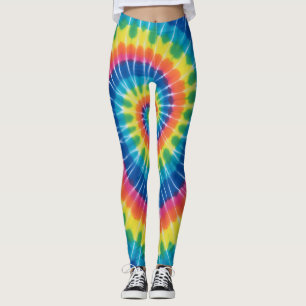 Tie-dyed, vibrant colored, leggings