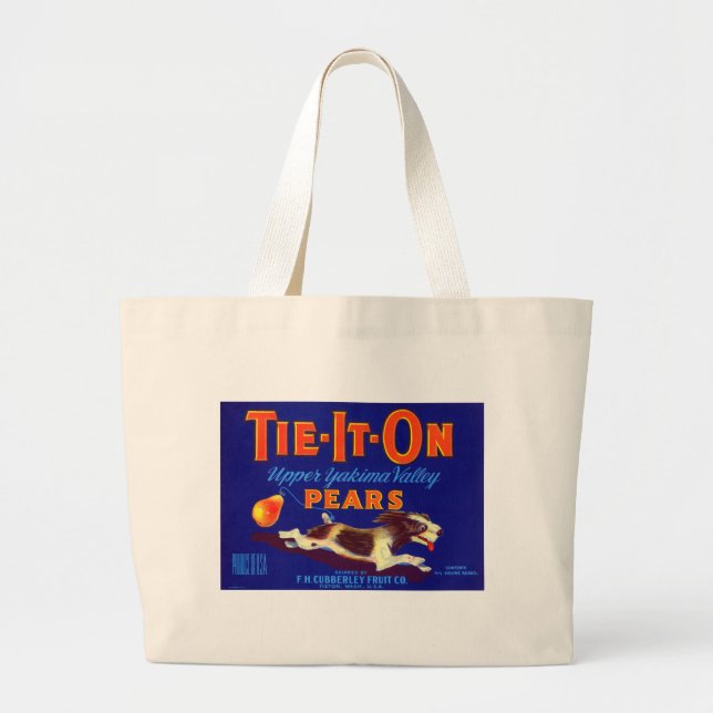 Tie-It-On Pears Large Tote Bag (Front)