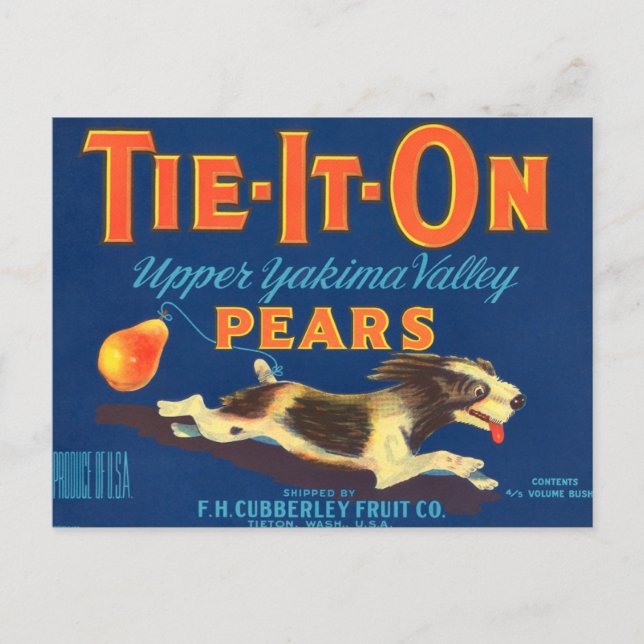 Tie-It-On Pears Vintage Advertisement Postcard (Front)