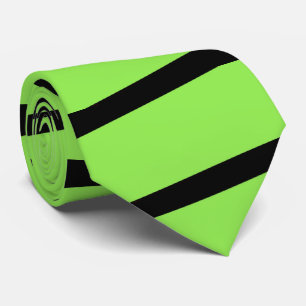Tie, Neon Green and Black Stripe Tie