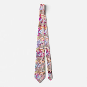 Tie : Organic Leaves (magenta)