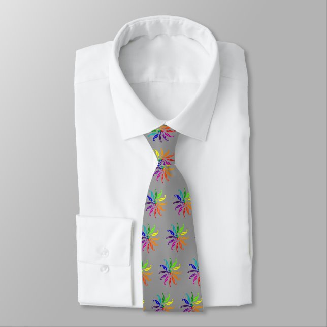 Tie – Stylised Leaves Colour Wheel (Tied)