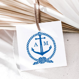 Tie The Knot Boat Anchor Wedding Monogram Initials Self-inking Stamp
