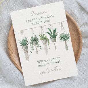 Tie the Knot Boho Chic Maid of Honour Proposal Car Invitation