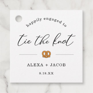 Tie the Knot Pretzel Engagement Party Favour Tag