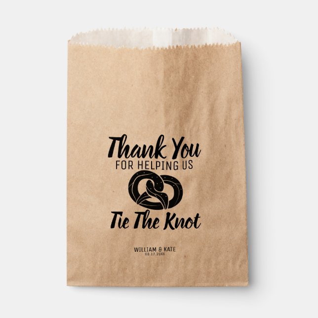 Tie the Knot Pretzels Treat Wedding Favour Bag (Front)