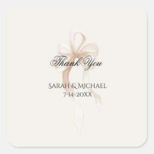 Tie the Knot Wedding Square Sticker