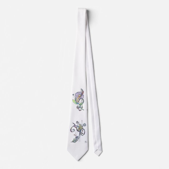 tie:  treble & bass clef, colour tie (Front)