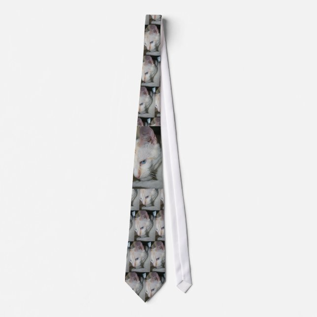 Tie, White Cat Tie (Front)