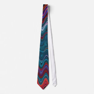 Tie with Colourful Waves