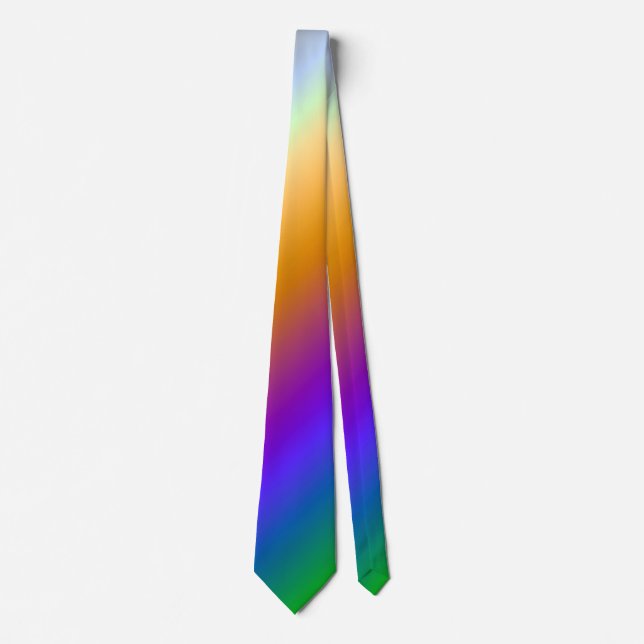 Tie With Diagonal Multicolor Gradation Hues (Front)