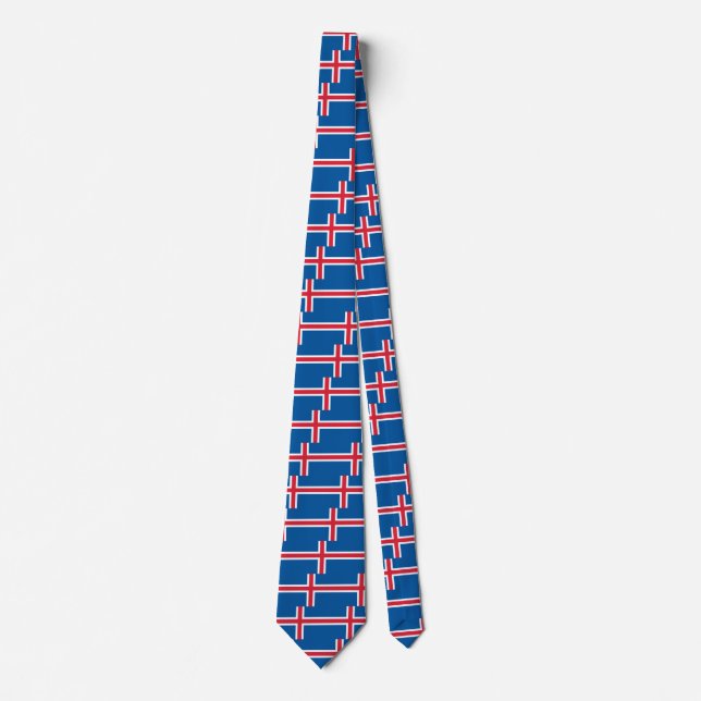 Tie with Flag of Iceland (Front)