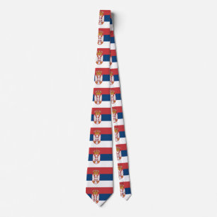 Tie with Flag of Serbia