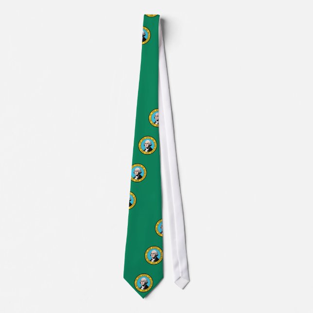 Tie with Flag of Washington State - USA (Front)