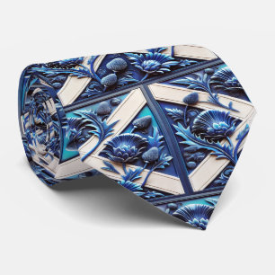 Tie with Scottish Thistles Design