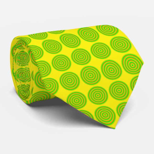 Tie with Tiled Circular Design (Rolled)