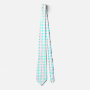 Tie with Tiled Light Cyan Twirls