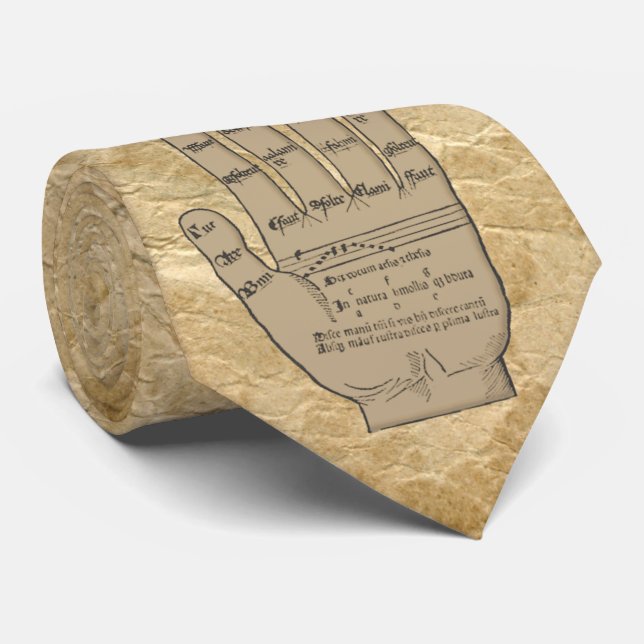 Tied Guidonian Hand, Mediaeval Music Theory Tie (Rolled)