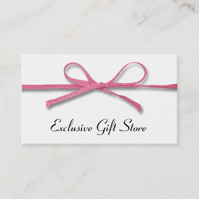 Tied Pink Bow Business Cards (Front)