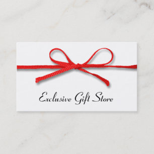 Tied Red Bow Business Cards