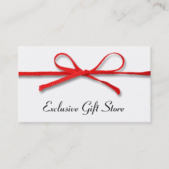 Tied Red Bow Business Cards (Front)