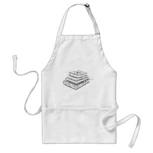 Tied Stacked Books Vintage Sketch Illustration  Standard Apron