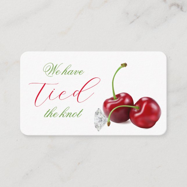 Tied the Knot Cherry Thank You Wedding Enclosure Card (Front)