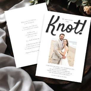Tied the knot / eloped modern wedding  reception invitation