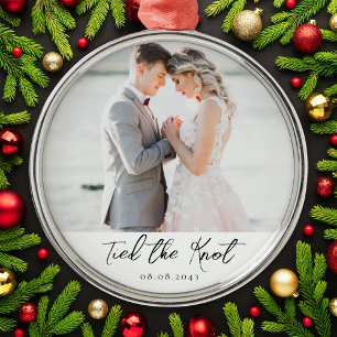 Tied the Knot Wedding Milestone Photo Keepsake Metal Tree Decoration