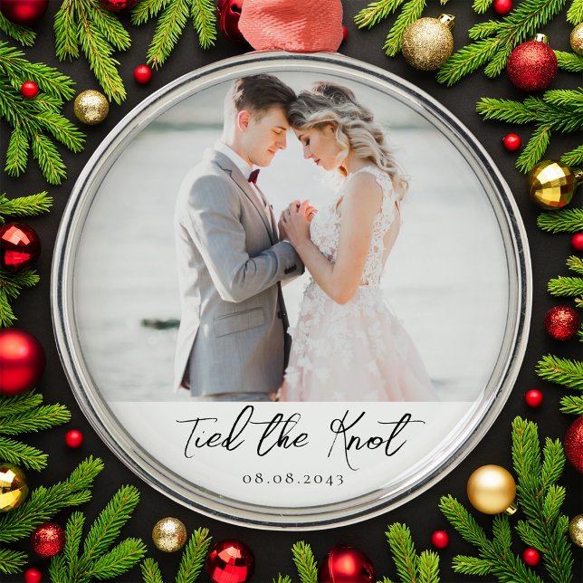 Tied the Knot Wedding Milestone Photo Keepsake Metal Tree Decoration (Creator Uploaded)