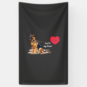 Tied to My Heart German Shepherd Banner