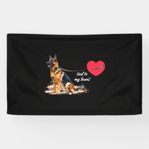 Tied to My Heart German Shepherd Banner