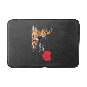 Tied to My Heart German Shepherd Bath Mat