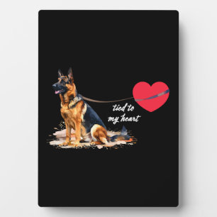 Tied to My Heart German Shepherd Plaque