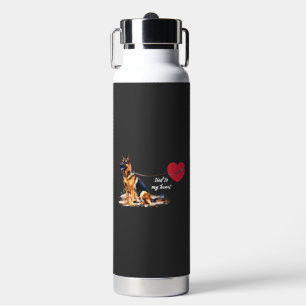 Tied to My Heart German Shepherd Water Bottle