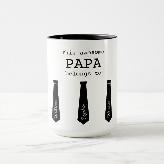 Tied To Papa 5-Child Mug (Center)