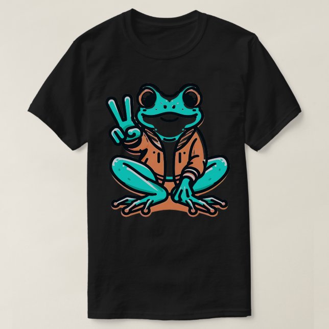 TieDye Cool Frog Hippie T-Shirt (Design Front)