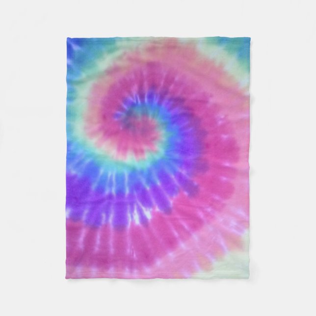 tiedye fleece blanket rainbow spiral (Front)