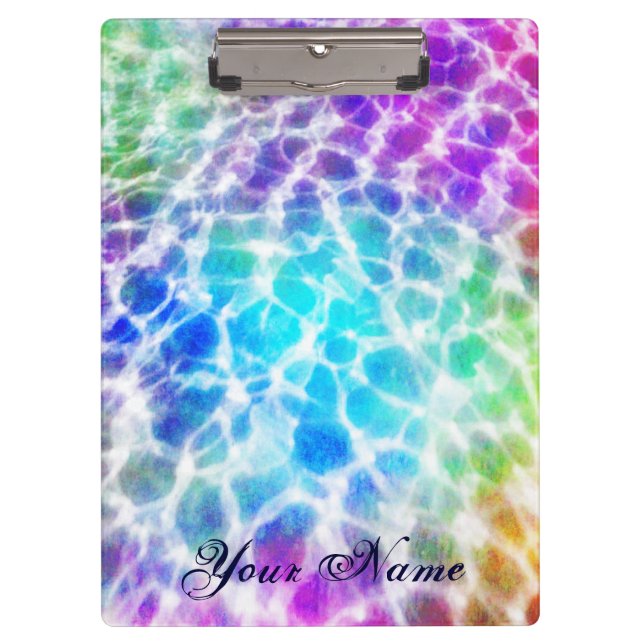 Tiedye Hippie Wavy Rainbow Effect Clipboard (Front)